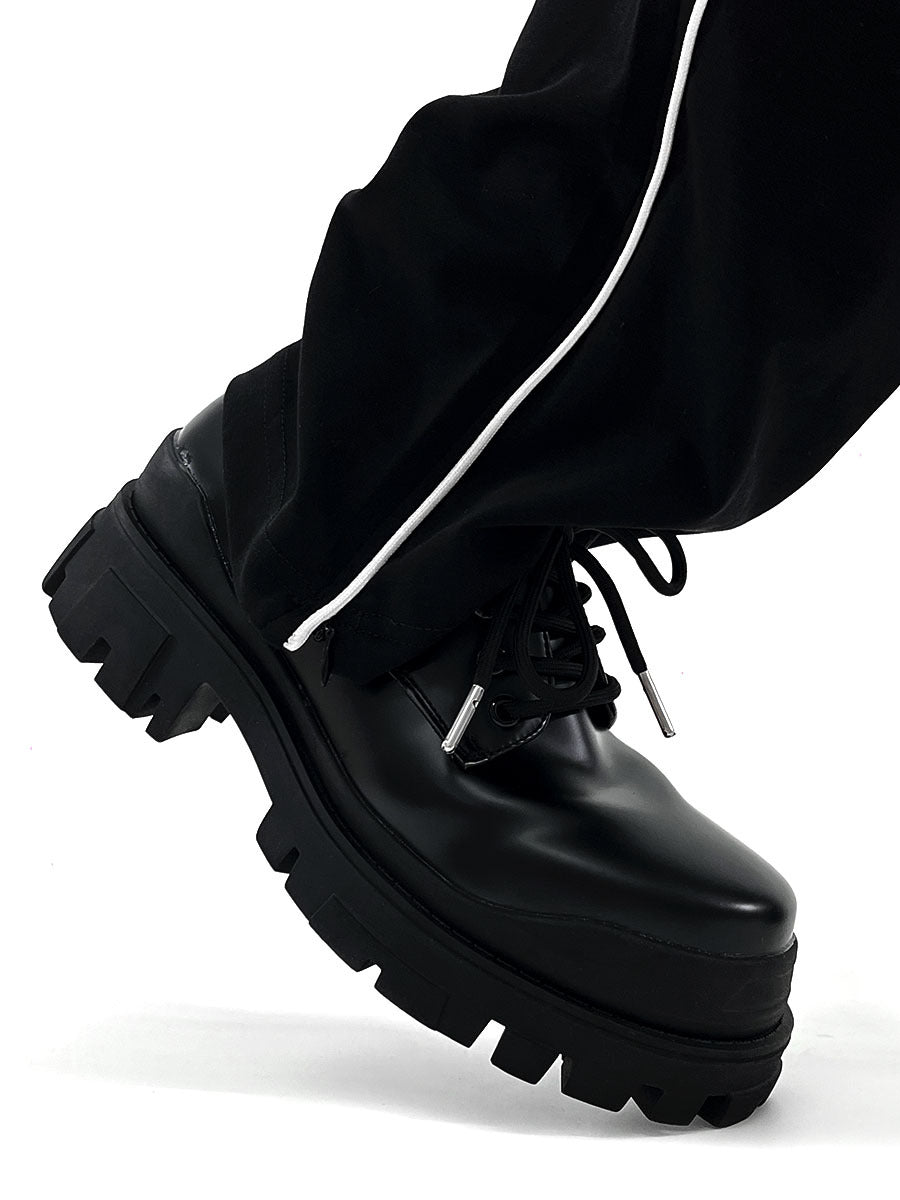 Heren leren schoen met robuuste zool