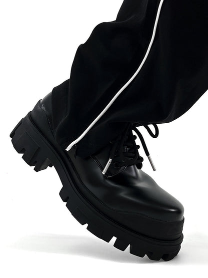 Heren leren schoen met robuuste zool