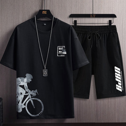 Men's Printed T-Shirt and Shorts Set
