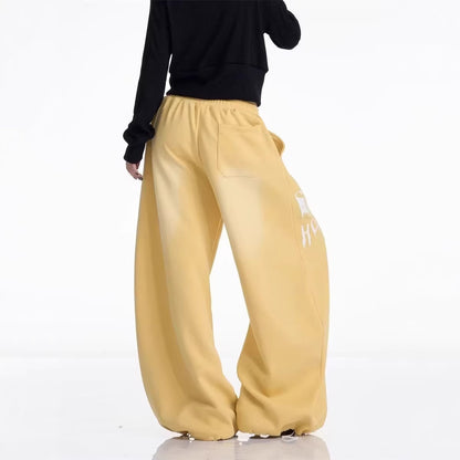 Yellow Track Pants Women's Jazz Dance Floor-Length Pants
