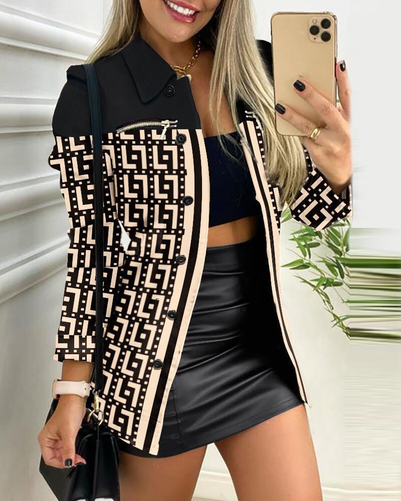 Chic Black Blazer with Long Sleeves Button Notch Lapel Office Style Elegant Women's Suit