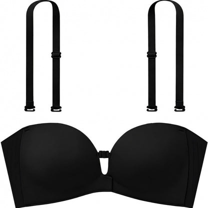 Strapless front-closure bra