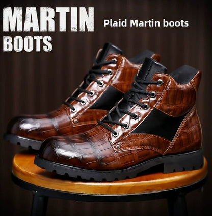 Classic Stone Texture Riding Boots