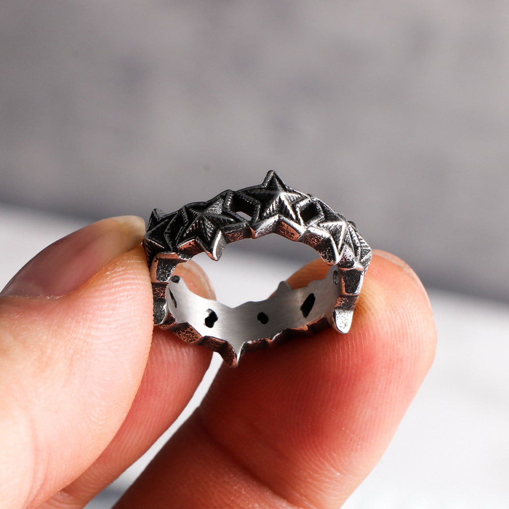 Five-Pointed Star Titanium Steel Fashion Ring