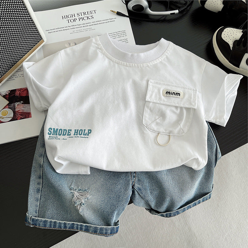 Boys Summer Cotton T-Shirt and Shorts Set