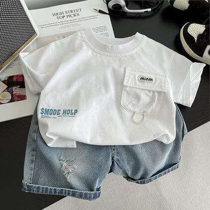 Boys Summer Cotton T-Shirt and Shorts Set