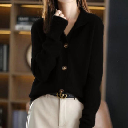 Women's Knit Sweater ? New Autumn/Winter Vintage-Style Cardigan, Relaxed-Fit Outerwear