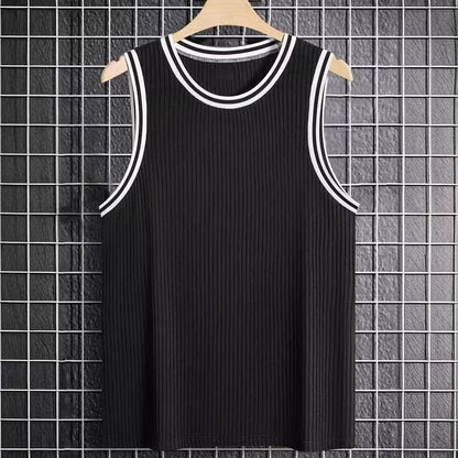 Sleeveless camisole summer men's T-shirt with a prominent basketball and fitness suit