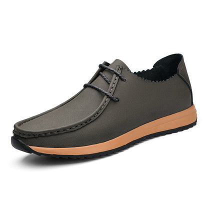 Casual breathable lace up lazy shoes retro leather shoes for men