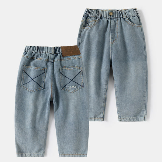 Casual lange spijkerbroek voor jongens modieus en stijlvol ontwerp