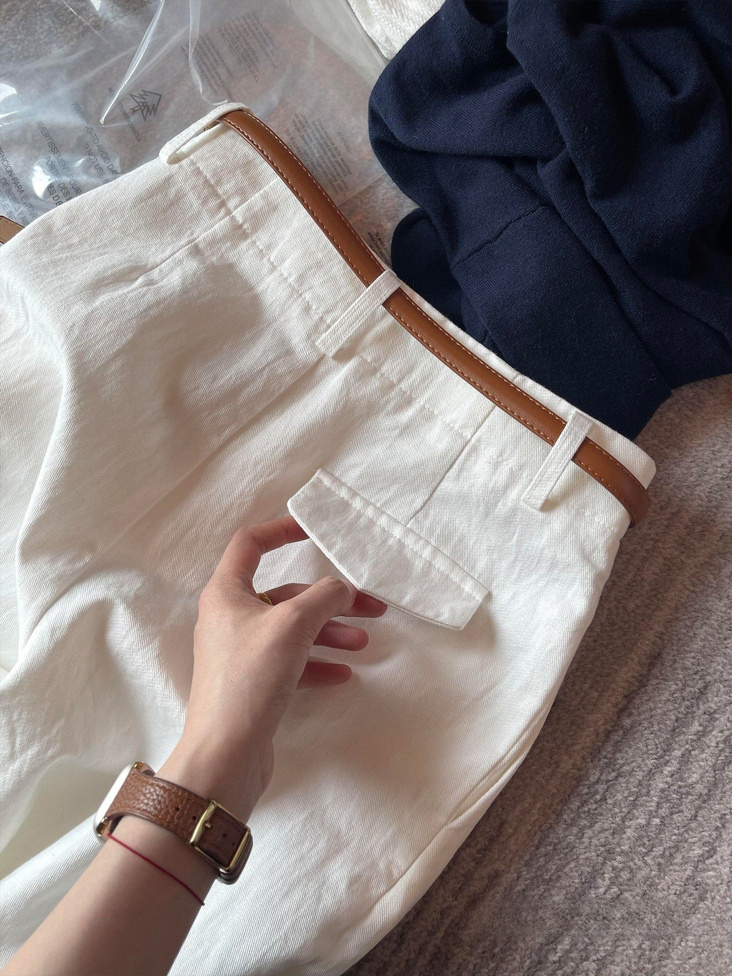 Old Money Style White Tencel Linen Wide-Leg Pants