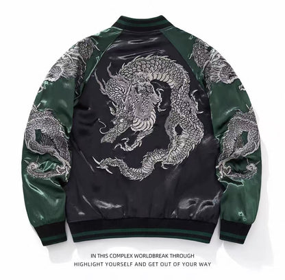 Embroidered Chinese Style Baseball Jacket