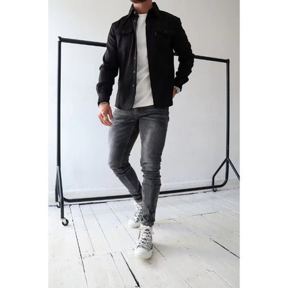 Men's Casual Long Sleeve Slim Fit Cotton Shirt