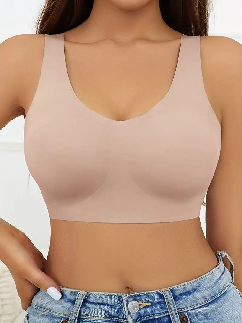 Wire-Free Cotton Bra with Halter Straps