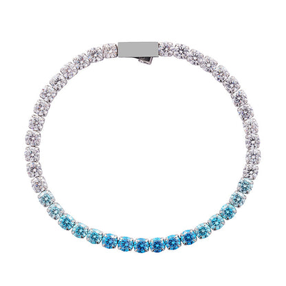 Diamond-encrusted tennis bracelet