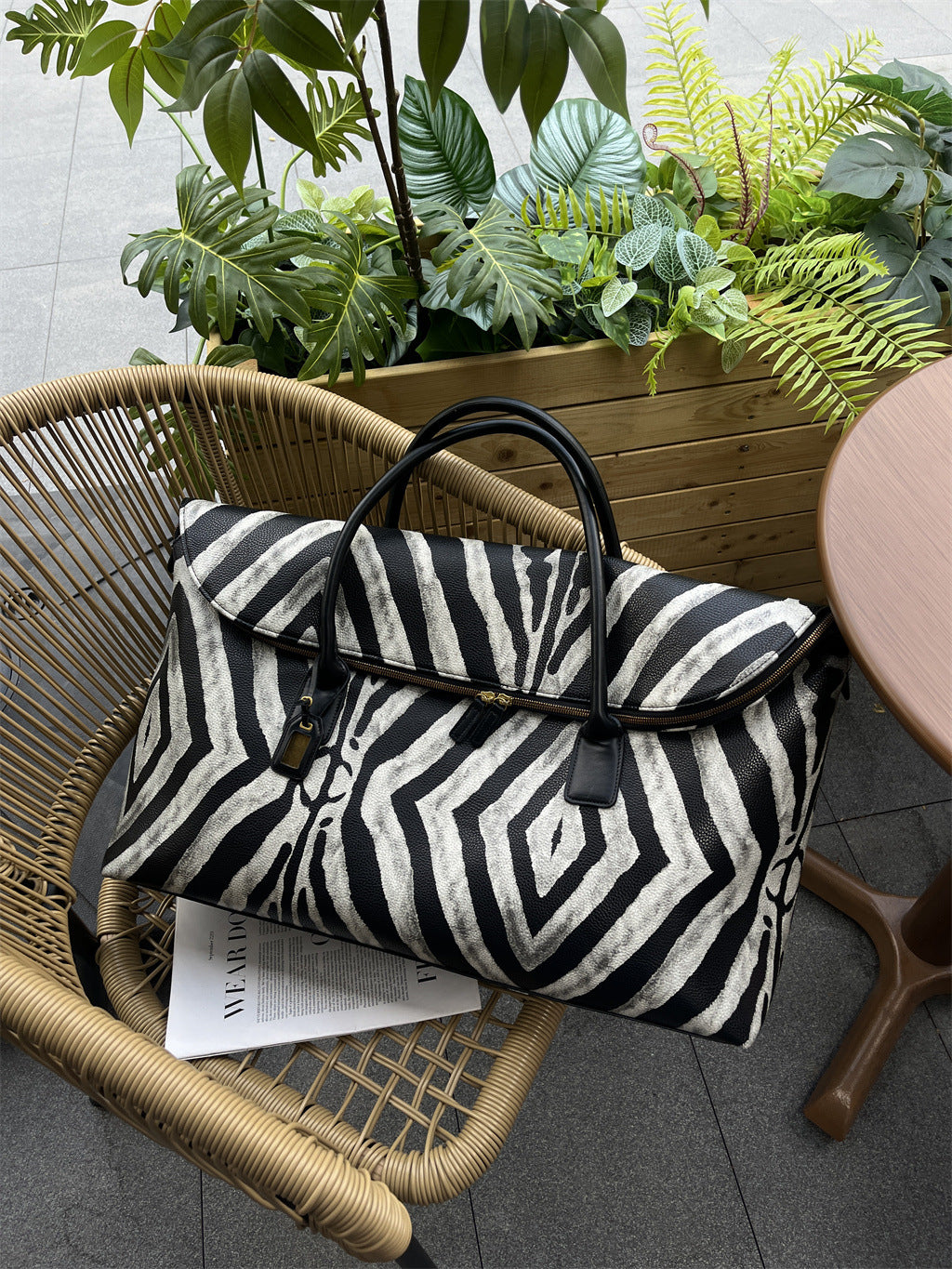 Zebra Pattern Travel Gym Duffel Bag