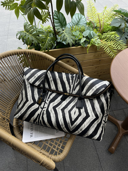 Zebra Pattern Travel Gym Duffel Bag