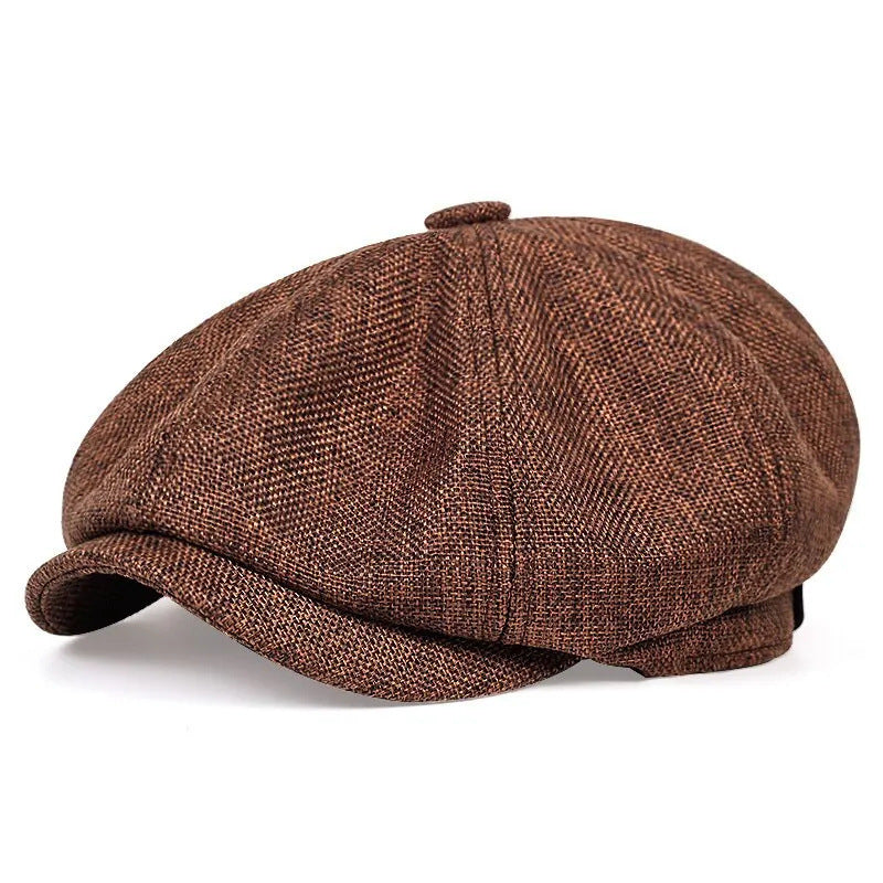 Linen Adjustable Beret Hat Vintage Style