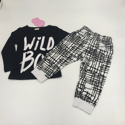 Lange of korte mouwen T-shirt en broek babyjongens 2-delige set