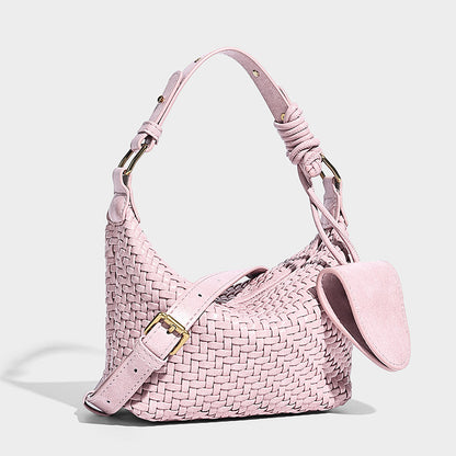 Hand-Woven PU Leather Crossbody Bag