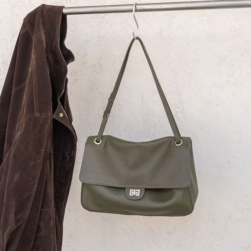 Top Grain Cowhide Leather Messenger Crossbody Shoulder Bag
