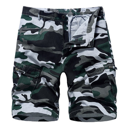New Mens Workwear Shorts, European and American Camouflage Loose Fitting Oversized Casual Mens Capris