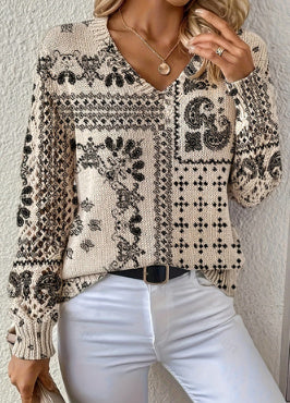 Bedrukte casual trui