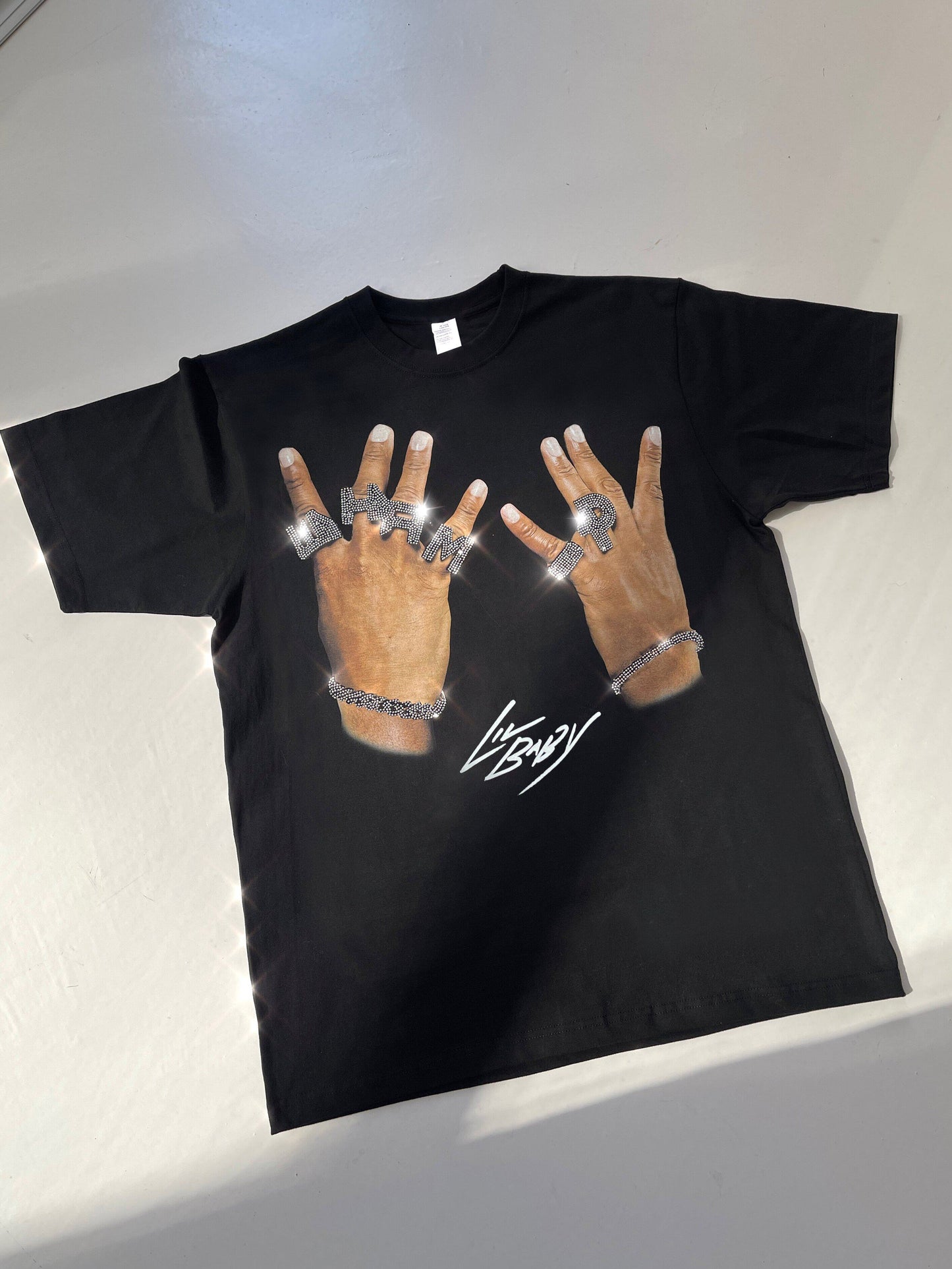 Lil Baby Vintage T-shirt met strasssteentjes