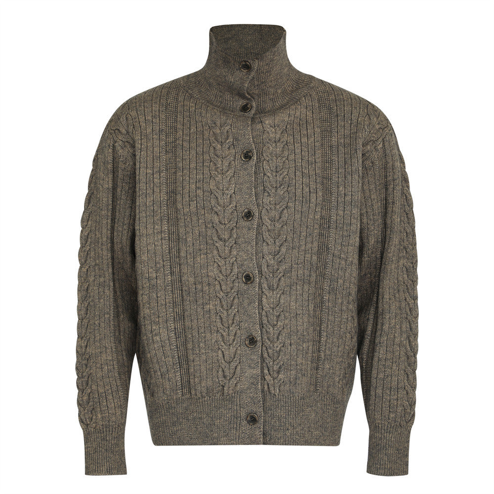 Heren vest met hoge hals en knoopsluiting