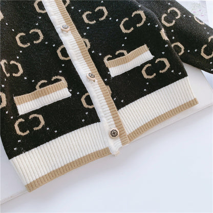 Meisjes gebreide trui met cardigan