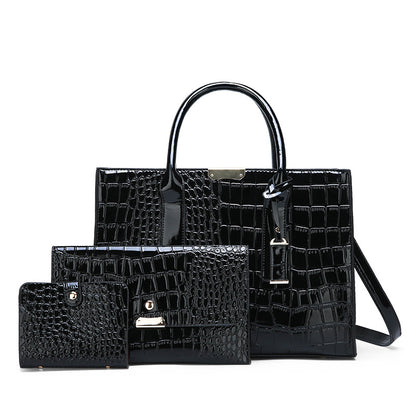 Embossed Bag Three-piece Shoulder Bag Crossbody Handbag