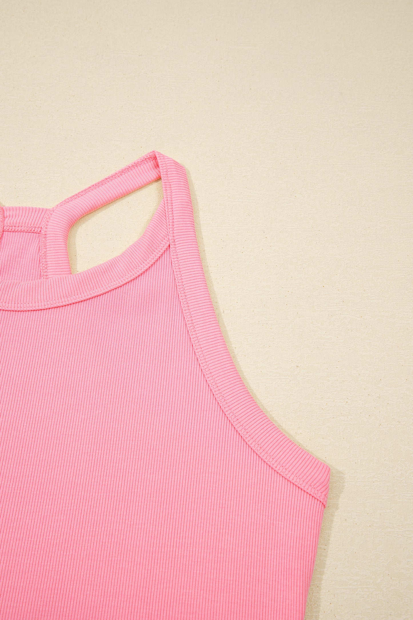 Geribde slim-fit tanktop en minirok met elastische taille 2-delige set