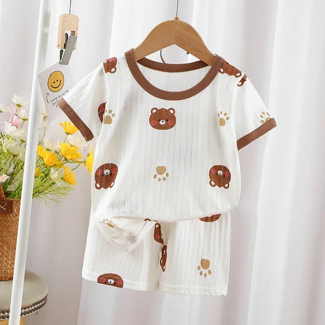 Bedrukte kinder kinder pyjama set