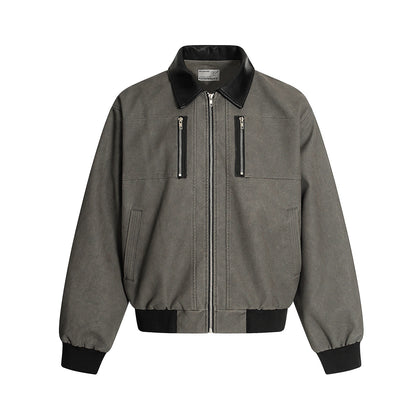 Loose PU leather jacket