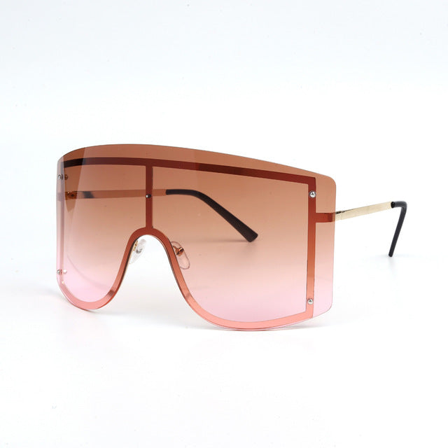 Oversized luxe designer zonnebril met kleurverloop voor dames