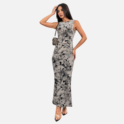 European and American women's round neck sleeveless vest long skirt dress