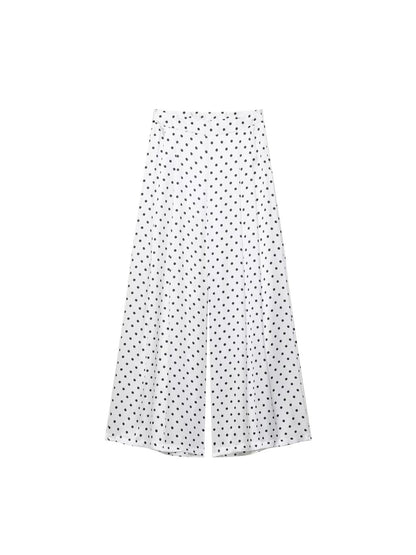 Women's Polka Dot Shirt and High-Waisted Pants