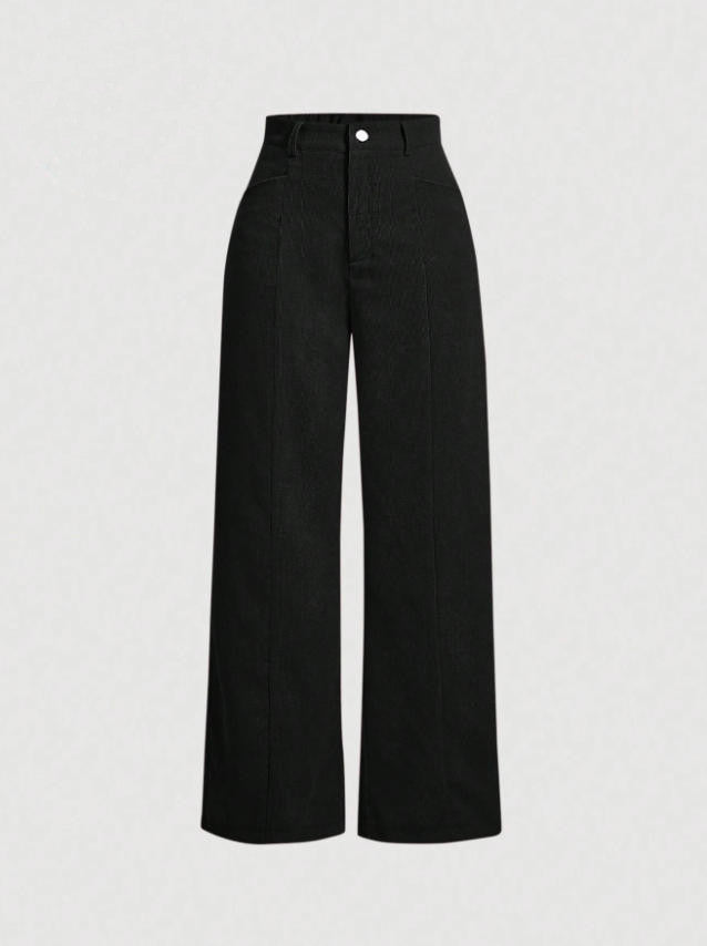 Retro High-Waist Wide-Leg Corduroy Women's Trousers