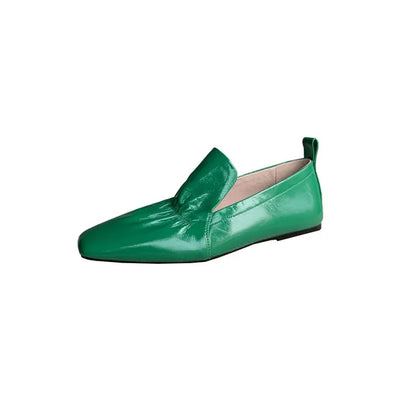 Loafers met vierkante neus van rundleer