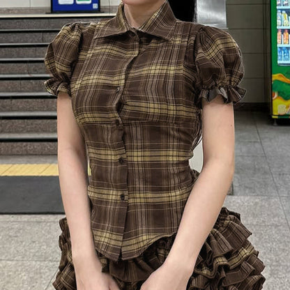 Bubble sleeve shirt top