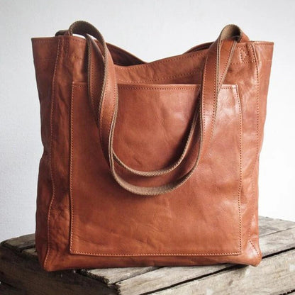 Hand-Held Shoulder Retro Oil Wax Leather Bag