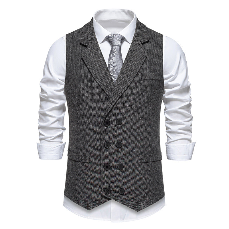 Mens Herringbone Tweed Vest