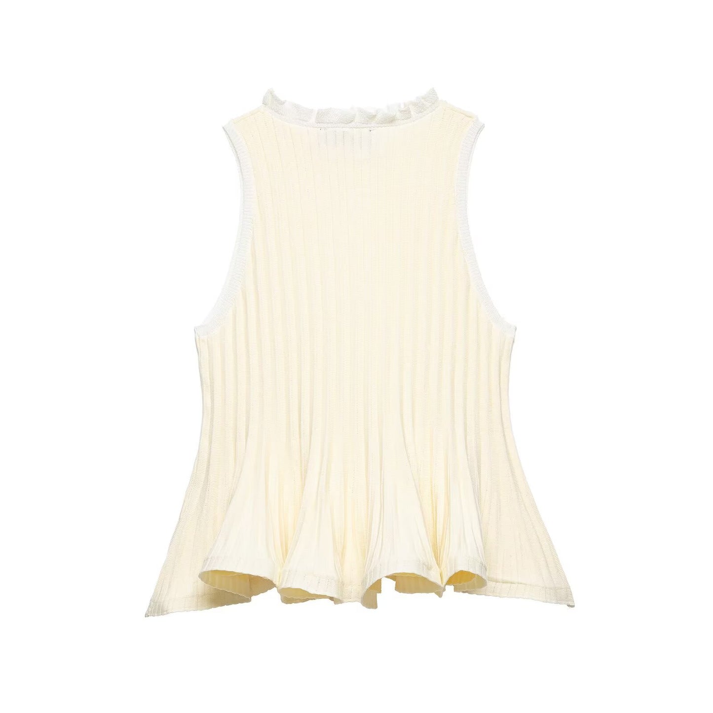 Ribbed knit short skirt style hem top