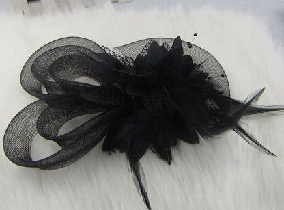 Bridal Feather Mesh Head Flower
