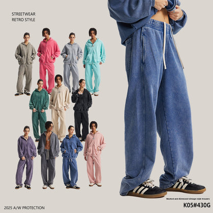 Men's Vintage Washed Cotton Long Pants