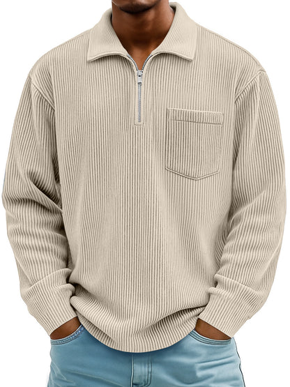 Zipper long sleeved pullover top