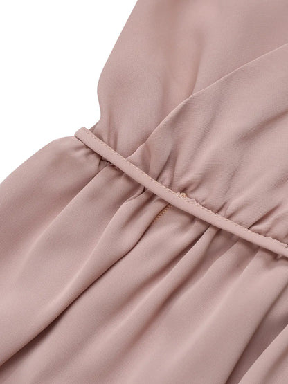 Elegante maxi-jurk met V-hals split en spaghettibandjes