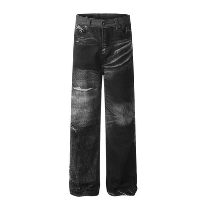 Paint spray painted jeans