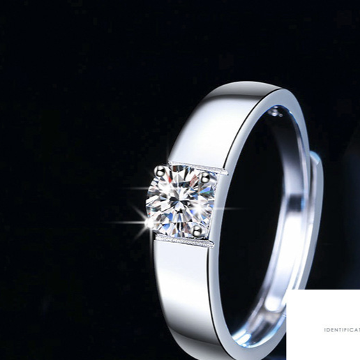 Classic Six-Claw Moissanite Silver Couple Ring