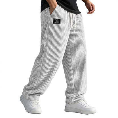 Mens Embroidered Straight Leg Casual Pants